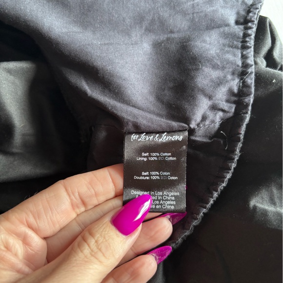 For Love & Lemons Joanna Crop Top With Open Back Tie Closure In Black Size S - Picture 9 of 11